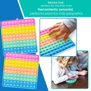 Bubble pop it, 20 cm. Carré multicolore. Jouet sensoriel anti-stress.