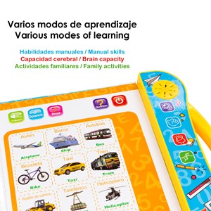 Livre d'étude, livre électronique éducatif avec sons.