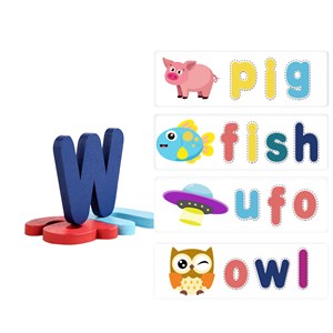 Jeu d'orthographe avancé en anglais avec des jetons d'animaux.