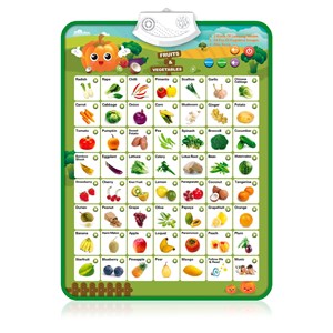 Abécédaire électronique interactif avec fruits et légumes.