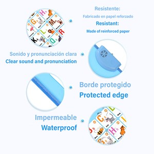 Abécédaire électronique interactif avec fruits et légumes.