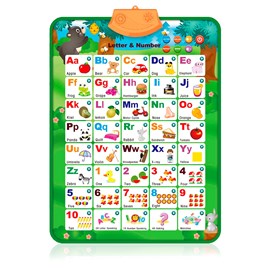 Alphabet électronique interactif avec lettres et chiffres.