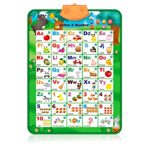 Alphabet électronique interactif avec lettres et chiffres.