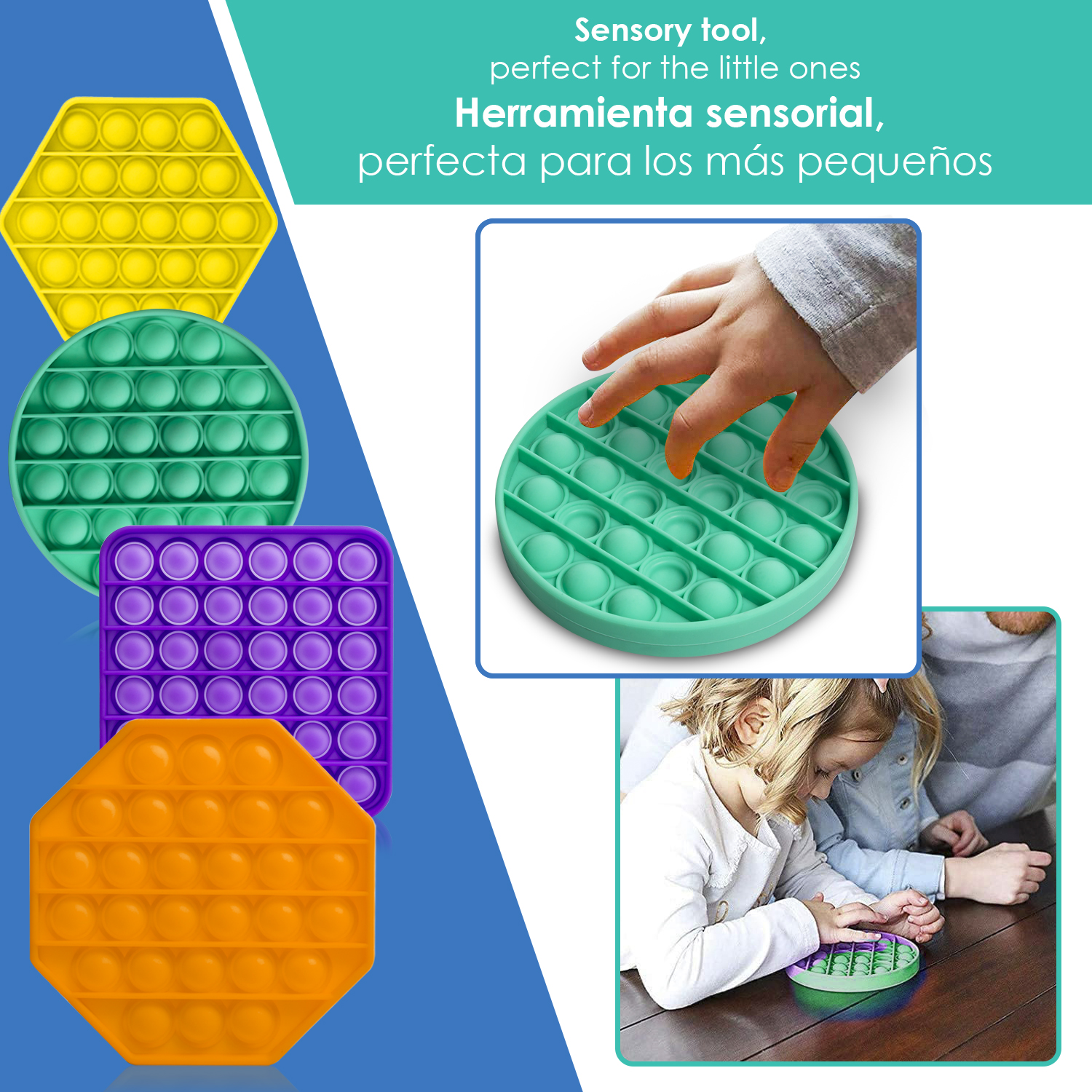 Pop It Fidget : jouets sensoriels colorés et éducatifs