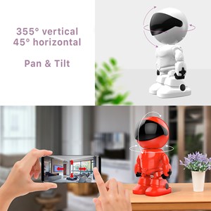 Caméra ip wifi de surveillance avec mouvement horizontal et vertical.