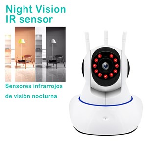 Caméra ip wifi v11 motorisée 360° hd 1080, vision nocturne.