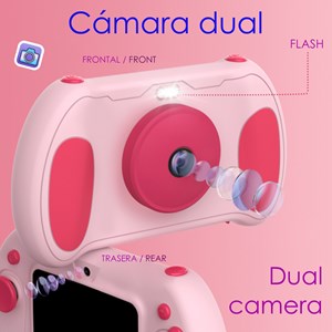 Appareil photo et vidéo pour enfants avec jeux intégrés. Appareil photo double.