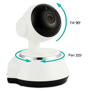 Camera ip wifi motorisée 360° hd 720p, vision nocturne, détecteur de mouvement