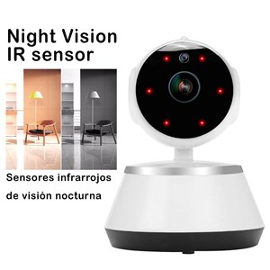 Camera ip wifi motorisée 360° hd 720p, vision nocturne, détecteur de mouvement