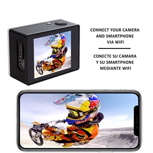 Caméra sportive garrix 4k avec wifi, batterie 900mah et étanche jusqu'à 30m.