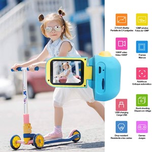 Appareil photo numérique pour enfants avec jeux. Écran pliable de 2,4&nbsp;.