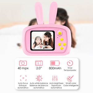 Appareil photo enfant pour photos et vidéos, avec des jeux intégrés.