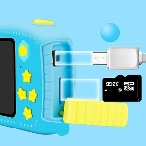 Appareil photo enfant pour photos et vidéos, avec des jeux intégrés.