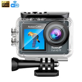 Caméra sportive at-g40 1080fhd avec 12 mpx, double écran de 2&nbsp; et 1.3&nbsp;