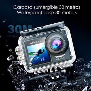 Caméra sportive at-g40 1080fhd avec 12 mpx, double écran de 2&nbsp; et 1.3&nbsp;