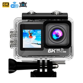 Caméra sportive m82 tr 6k 30fps avec 47,5 mpx, double écran.