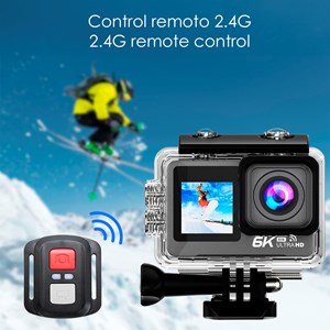 Caméra sportive m82 tr 6k 30fps avec 47,5 mpx, double écran.