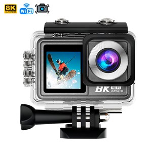 Caméra sportive m86 tr 8k 15fps avec 50 mpx, double écran.