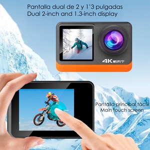 Caméra sportive m80 tr 4k 60fps avec 29 mpx, double écran.