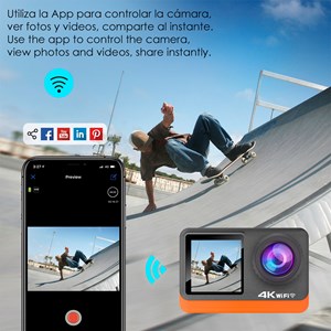 Caméra sportive m80 tr 4k 60fps avec 29 mpx, double écran.