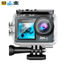 Caméra sportive m40r 5k 30fps avec 47,5 mpx, double écran.