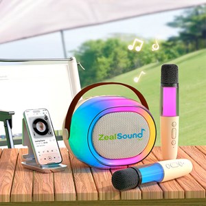 Enceinte sans fil pour karaoké avec deux microphones. Bluetooth 5.3.