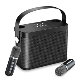 Kit de karaoké avec haut-parleur bluetooth et 2 microphones. 10w.