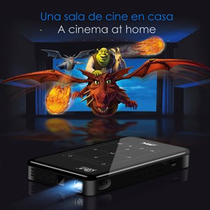 Mini projecteur vidéo led portable p09 ii, dlp. Android 9.0, wifi, écran tactile
