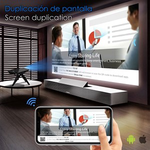 Mini projecteur vidéo led portable p09 ii, dlp. Android 9.0, wifi, écran tactile