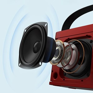 Kit de karaoke avec enceinte bluetooth et 2 microphones. 10w, batterie intégrée.