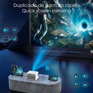 Projecteur lcd x8, support 4k uhd, duplication d'écran pour ios et android.