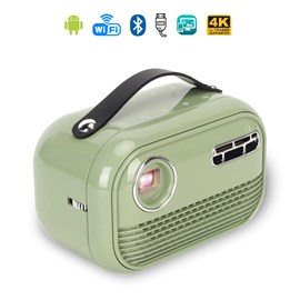 Mini vidéoprojecteur led portable p16 style rétro, dlp. Android 9.0, wifi.