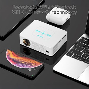 Projecteur lcd y2 support 4k uhd, duplication d'écran pour ios et android.