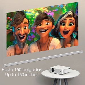 Projecteur lcd y2 support 4k uhd, duplication d'écran pour ios et android.