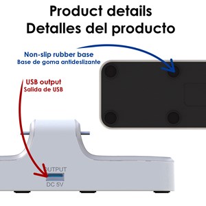 Chargeur double pour 2 manettes de ps5. Comprend une sortie de charge usb.