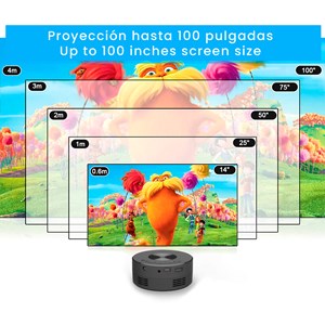 Mini projecteur lcd yt200, duplication d'écran ios&nbsp;android par câble.