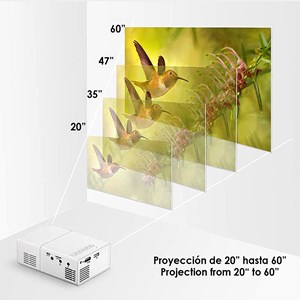 Mini projecteur lcd 1080 hd avec télécommande 10 ansi lumens 10w.