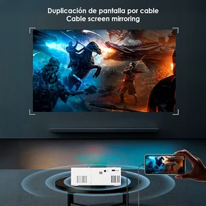 Mini projecteur lcd 1080 hd avec télécommande 10 ansi lumens 10w.