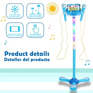 Kit de karaoke pour enfants avec 2 microphones et un support