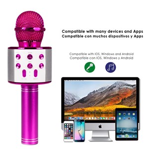 Microphone karaoke multifonction avec haut-parleur intégré