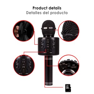 Microphone karaoké multifonction avec haut-parleur intégré