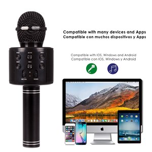 Microphone karaoké multifonction avec haut-parleur intégré