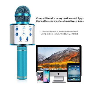 Microphone karaoke multifonction avec haut-parleur intégré