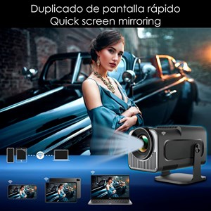 Mini projecteur lcd hy320, support 4k uhd, avec wifi 6.