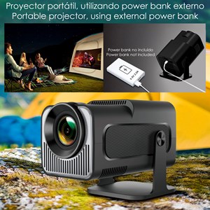 Mini projecteur lcd hy320, support 4k uhd, avec wifi 6.