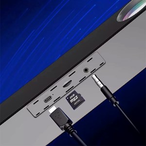 Barre de son sh39 bluetooth 5.4 avec touches mécaniques, écran et lumière rgb.