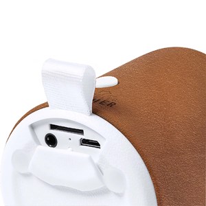 Enceinte rabs et cuir bluetooth. Puissance sonore 3w. Batterie 400 mah