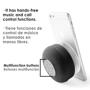 Enceinte rariax bluetooth avec ventouse, résistant aux éclaboussures d'eau.