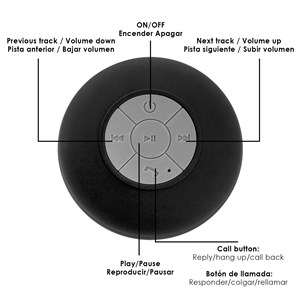 Enceinte rariax bluetooth avec ventouse, résistant aux éclaboussures d'eau.
