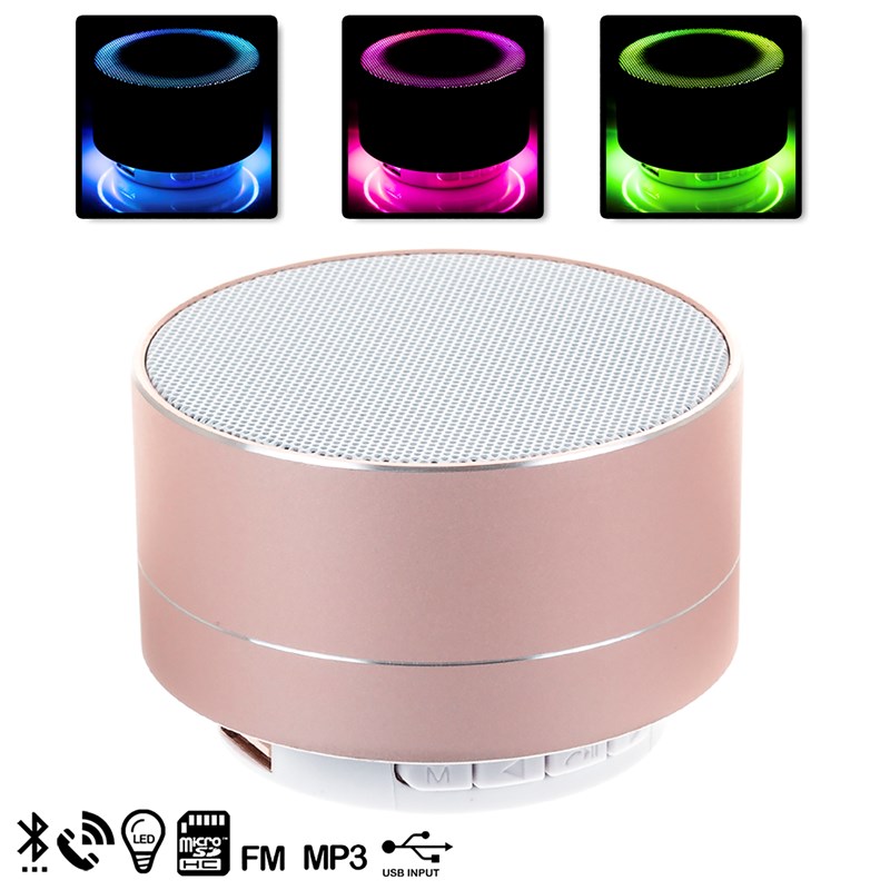 Enceinte bluetooth métallique avec mains libres et lumière led